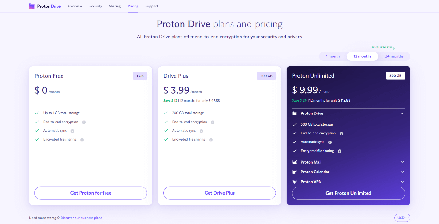 proton drive pricing