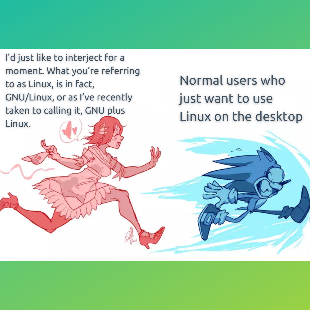 Sonic meme for Linux users