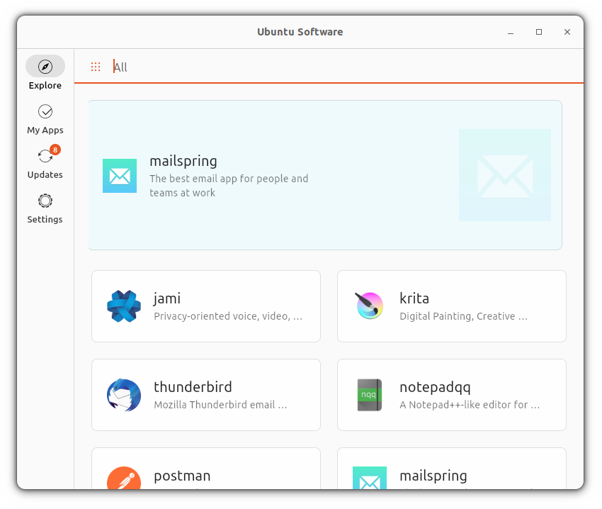 ubuntu software built with flutter