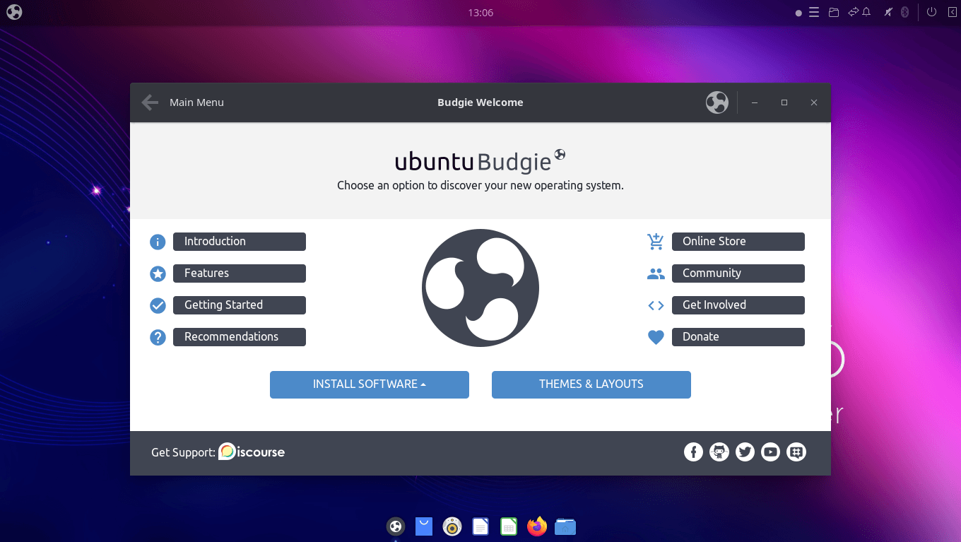 ubuntu budgie 22.10 welcome app