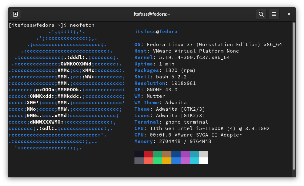 fedora 37 neofetch