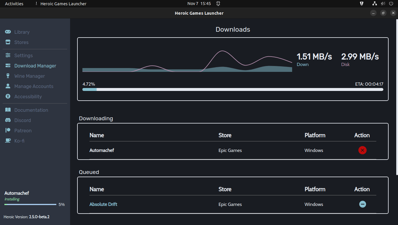 Heroic Games Launcher 2.5.0 (Beta) Adds Download Manager, Custom User  Themes, Performance Improvements :: Linux Gaming Central