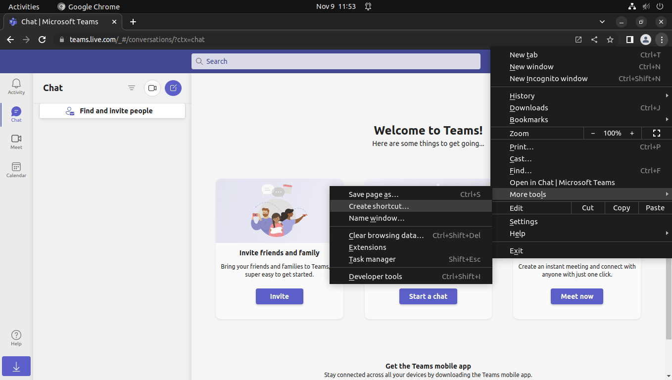 microsoft teams pwa chrome