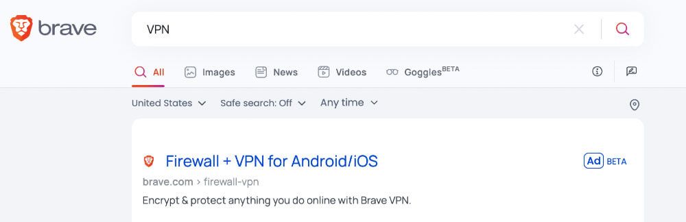 brave search privacy preserving ads