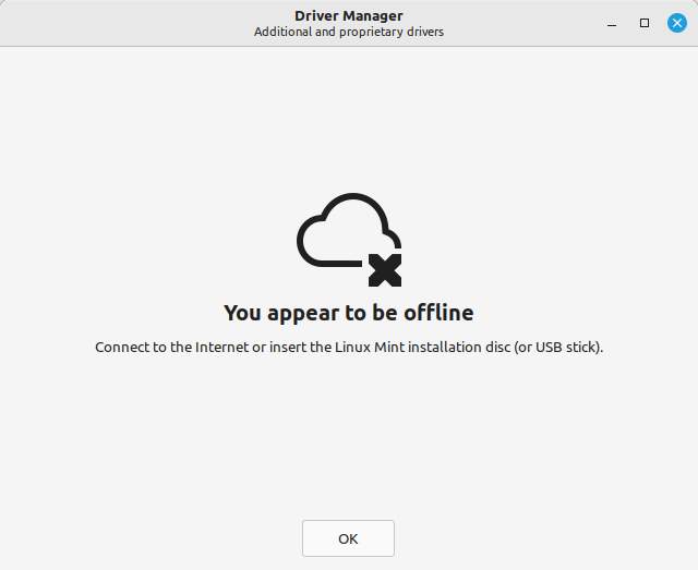 linux mint driver manager offline