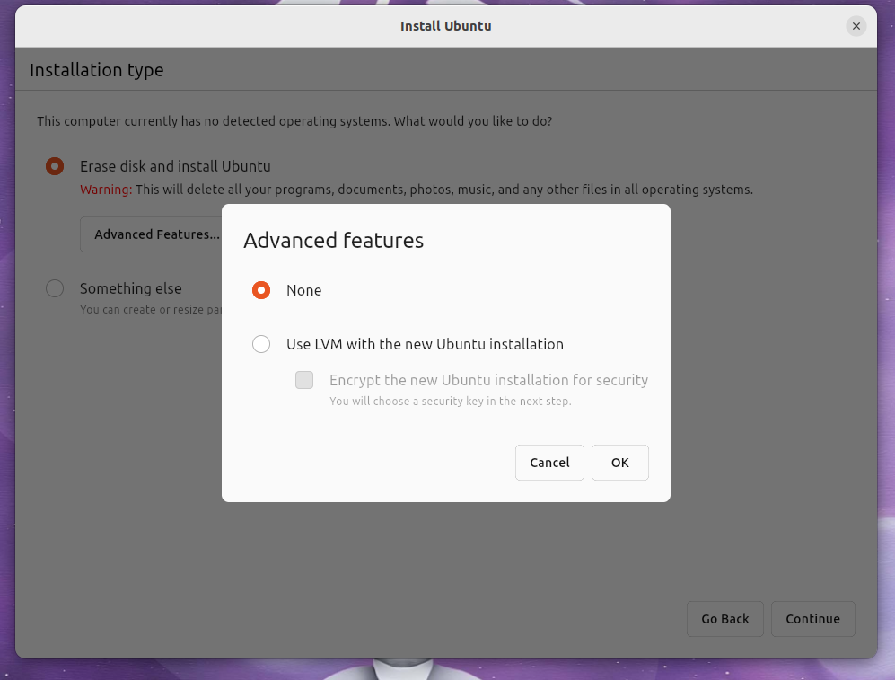 ubuntu new installer advanced features