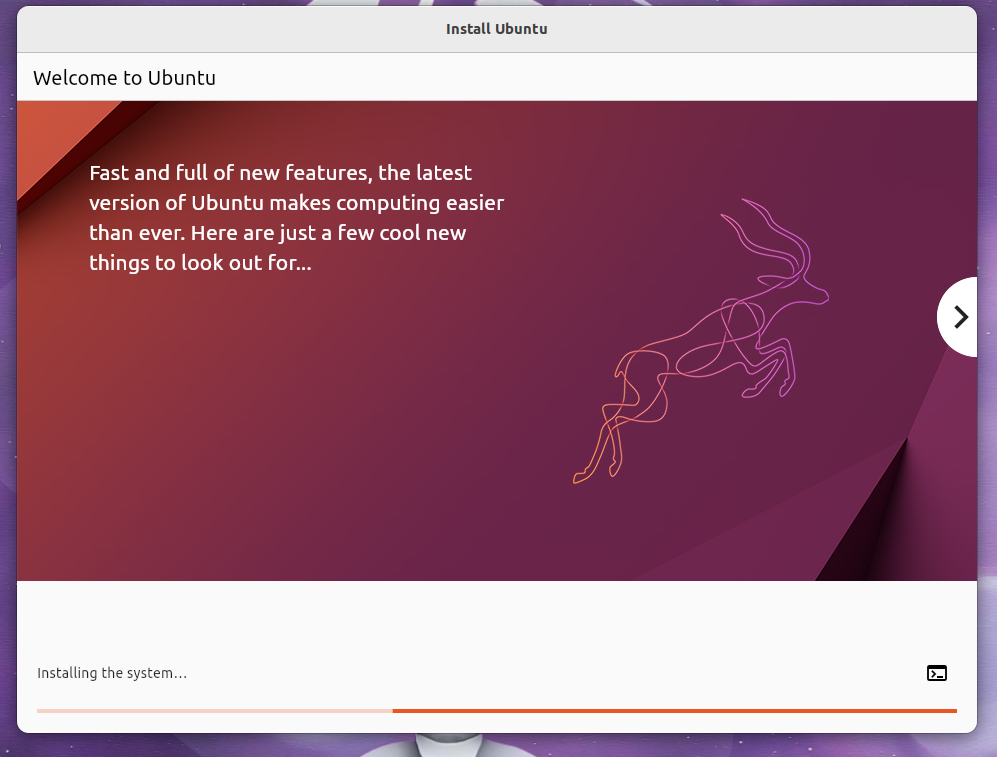 ubuntu new installer progress