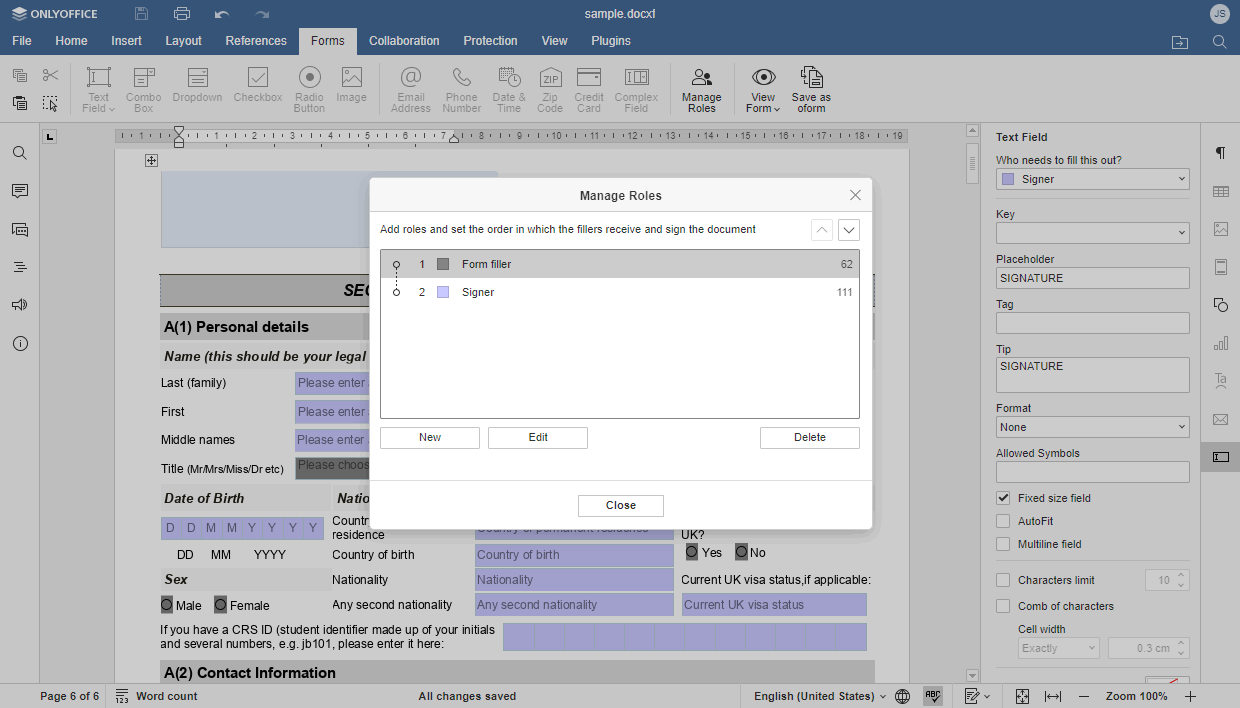 onlyoffice 7.3 enhanced forms