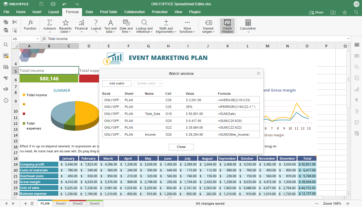 onlyoffice 7.3 spreadsheet improvements