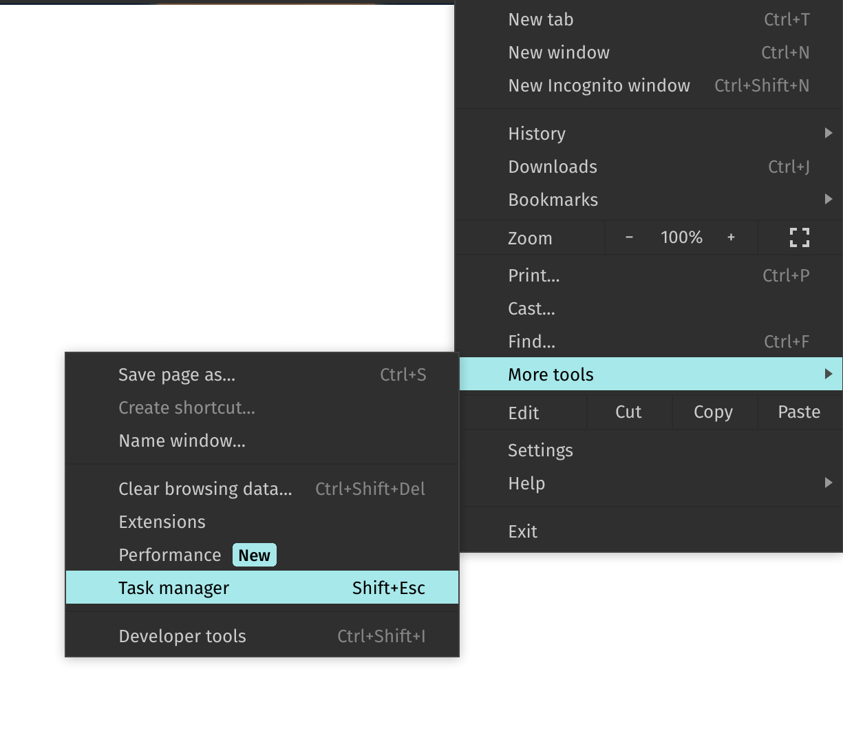 a screenshot showing how to access the new memory saver feature on google chrome 110