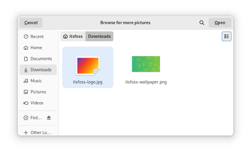 thumbnail view for files gnome 44