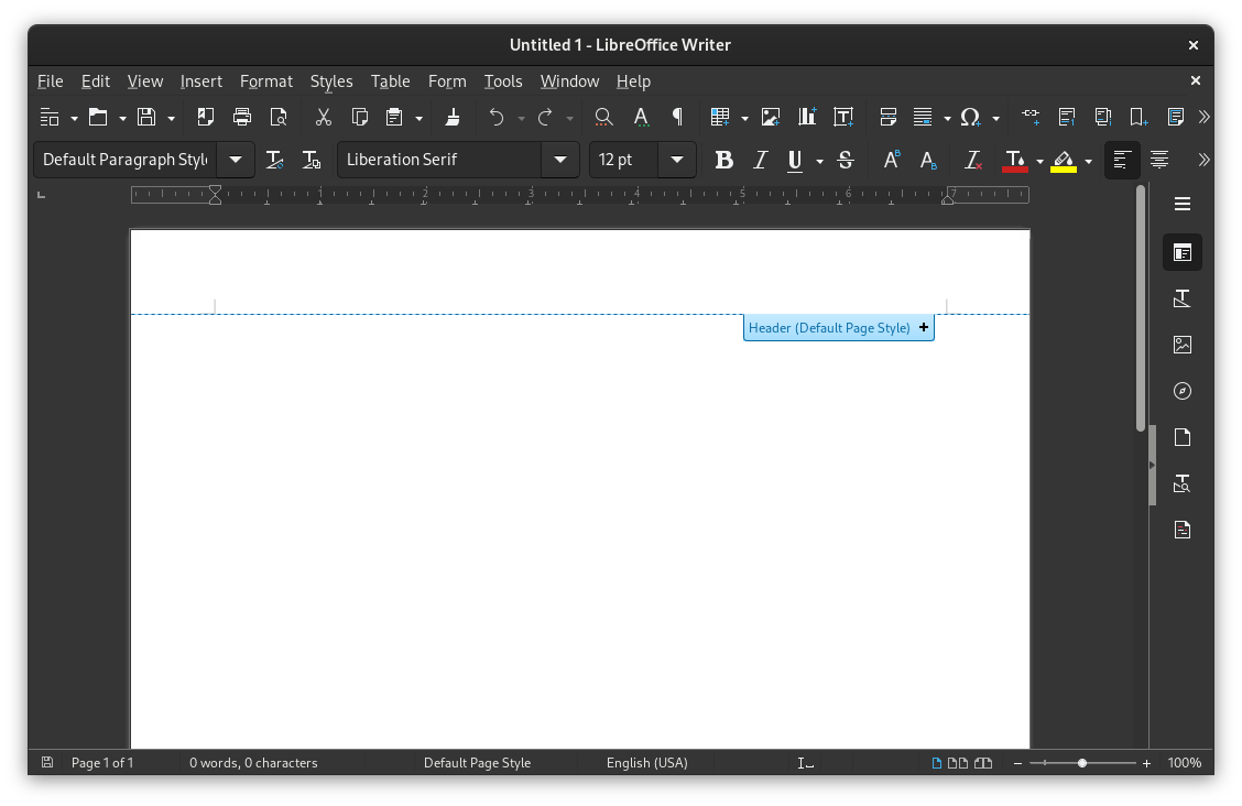 libreoffice writer screenshot