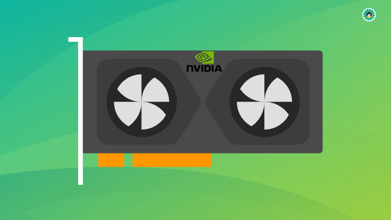 nvidia logo on a graphics card illustration