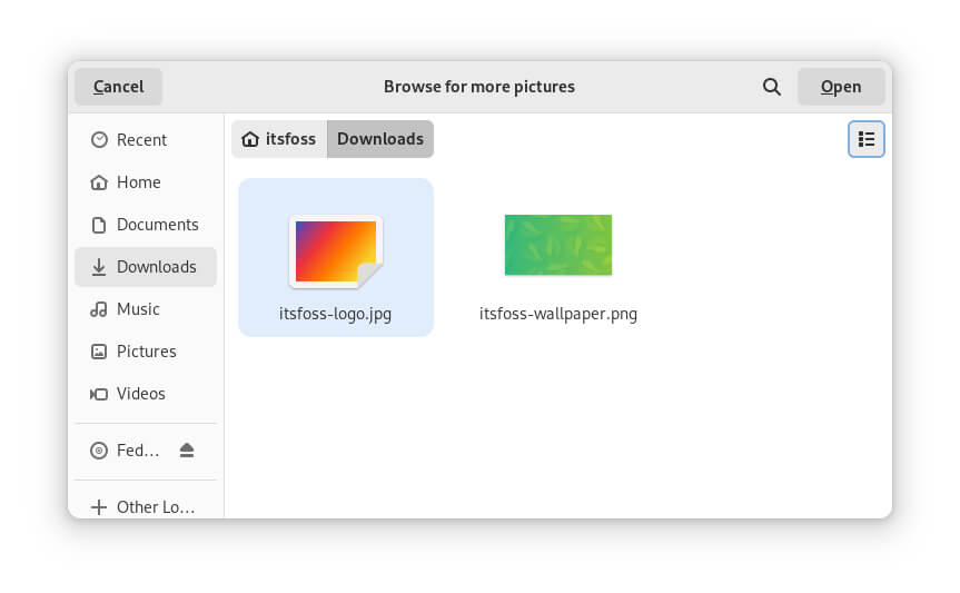 a screenshot of the file thumbnail preview in gnome 44's file picker
