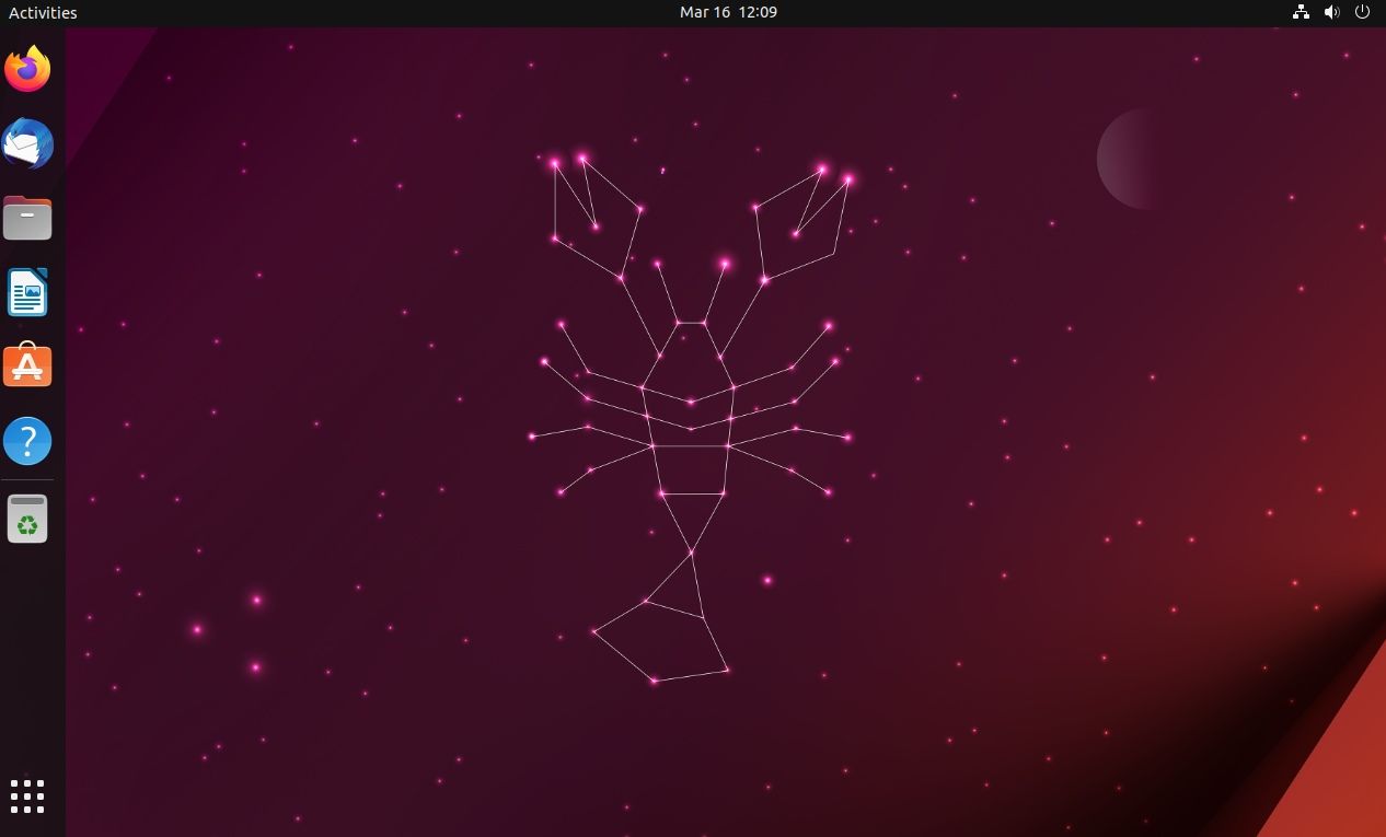 Ubuntu 23.04 home screen with new default wallpaper