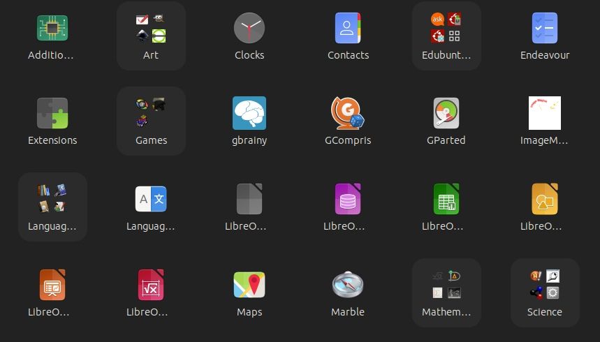edubuntu software pre-installed