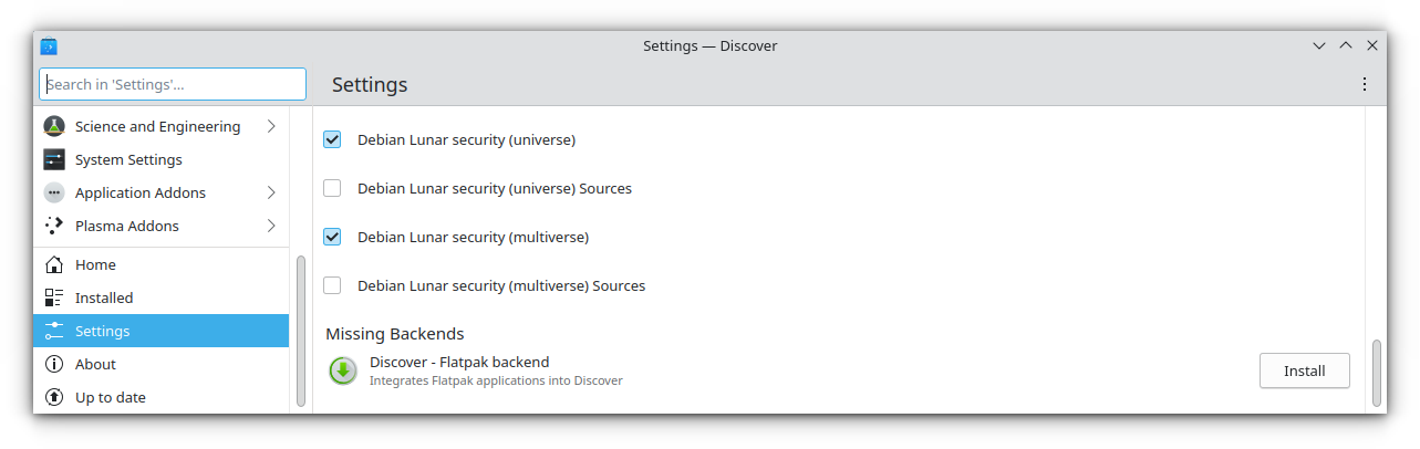 Flatpak backend