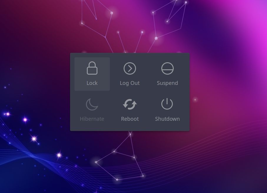 ubuntu budgie power dialog