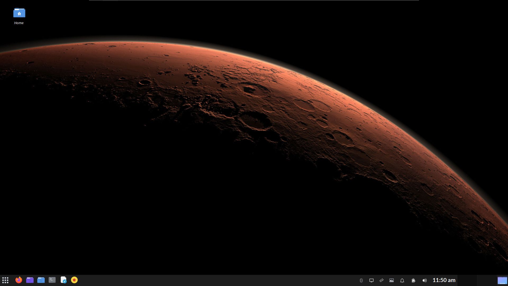 a screenshot of the desktop on zinc