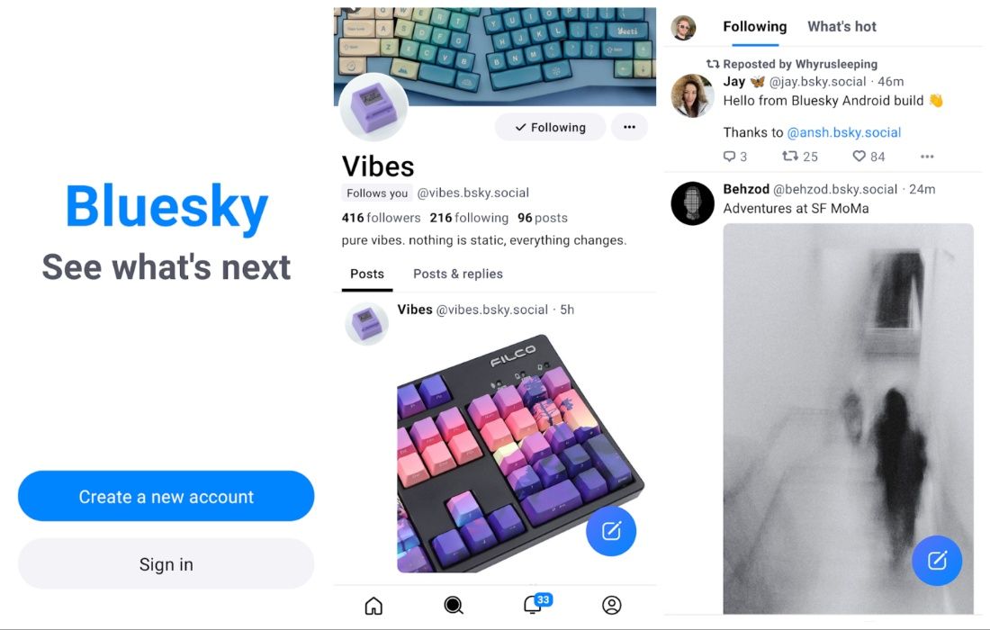 bluesky android screenshots