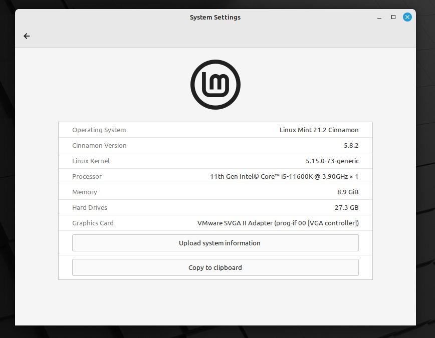 linux mint 21.1 about