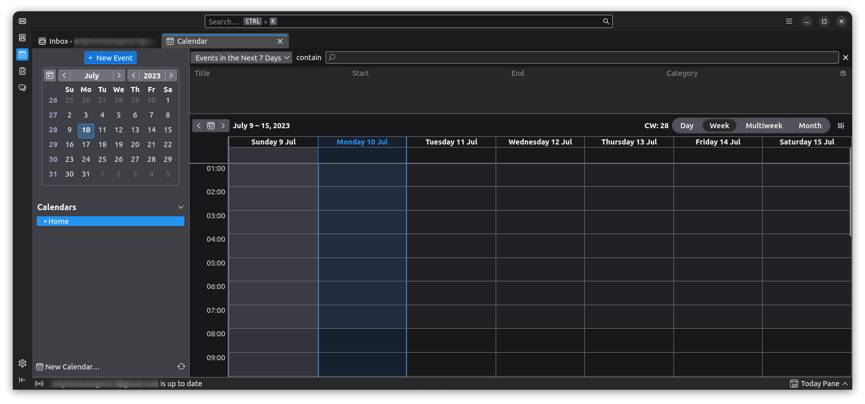 a screenshot of the redesigned calendar on thunderbird 115