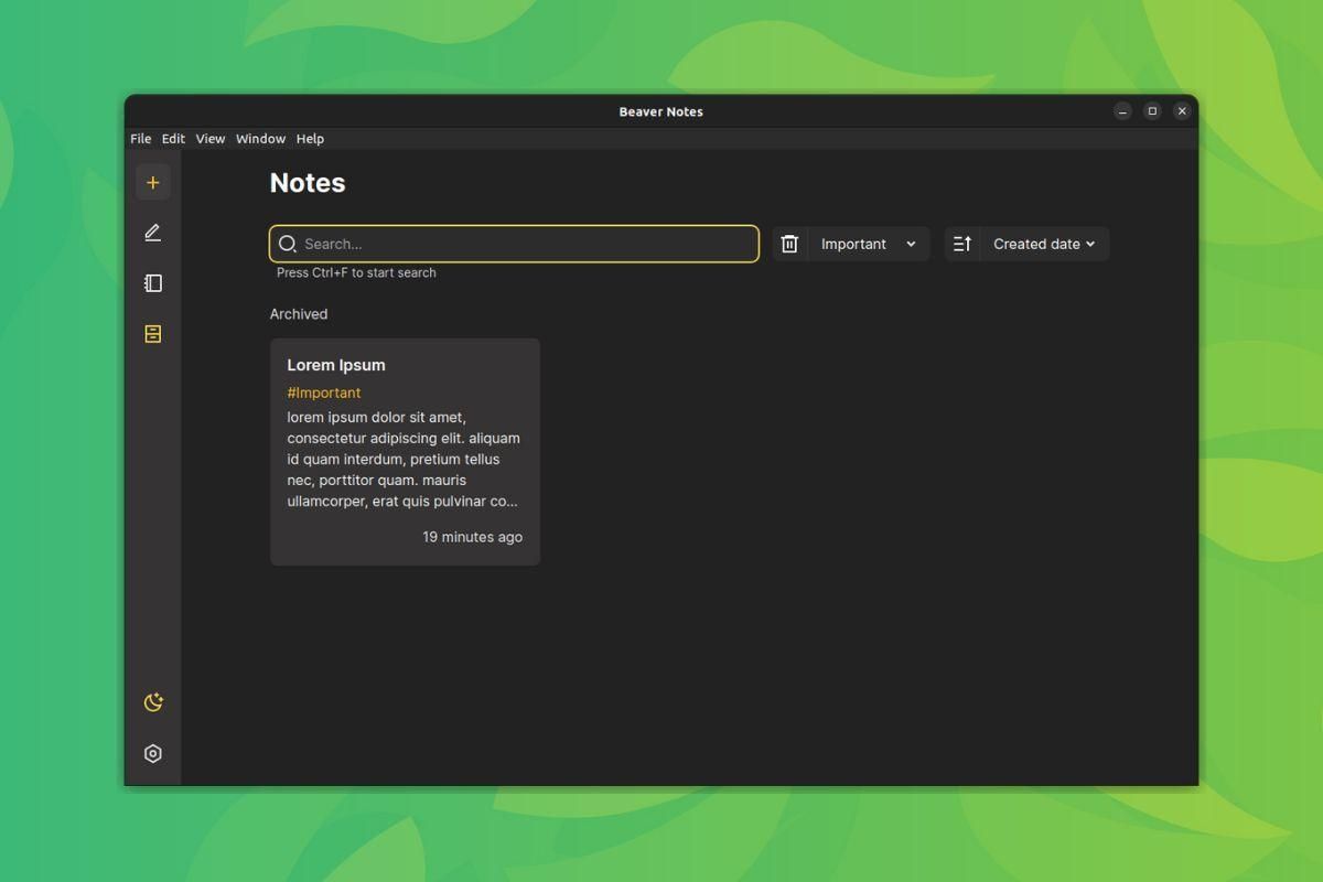 a screenshot of beaver notes' archive notes feature