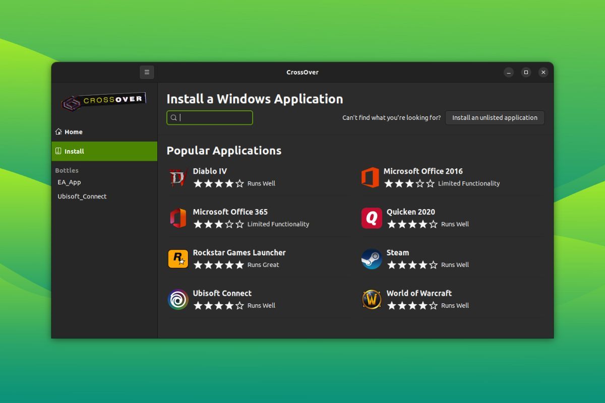 a screenshot of crossover 23.0