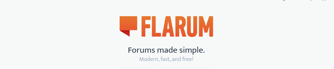 a screenshot of flarum's website banner