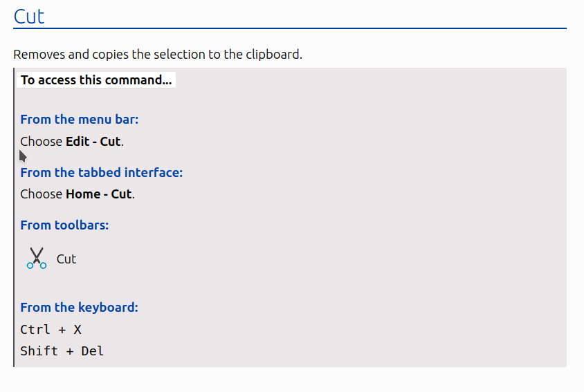 libreoffice help commands