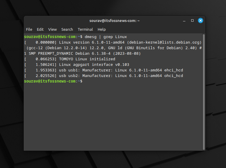 a screenshot showing the linux kernel version of lmde 6