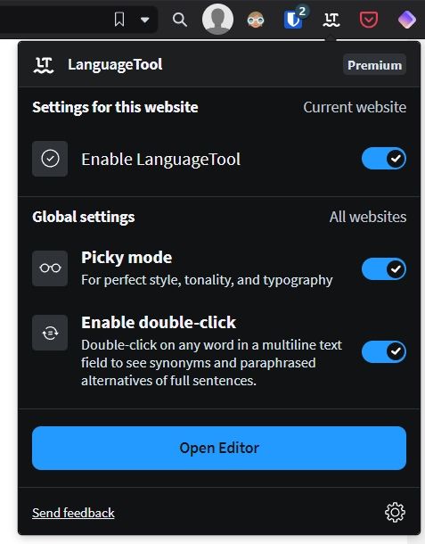 languagetool browser extension