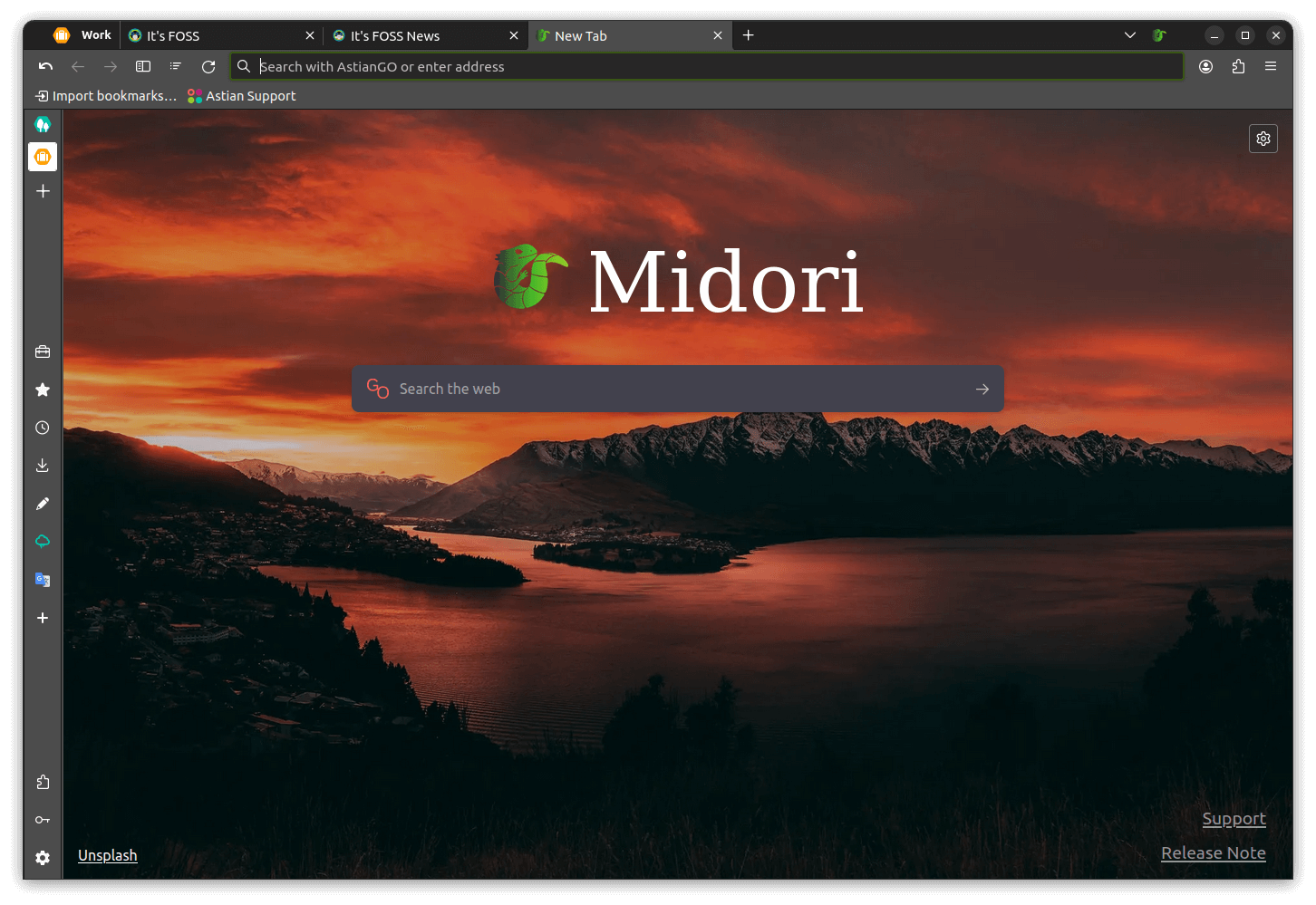 a screenshot of midori 11 browser