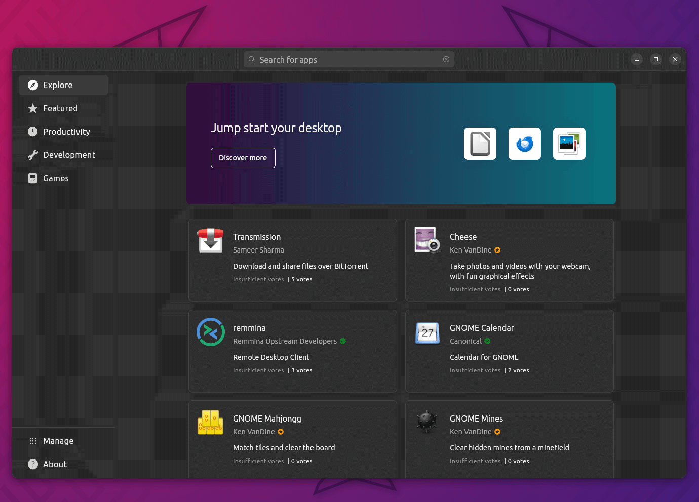 a screenshot of the new fultter based app store on ubuntu 23.10