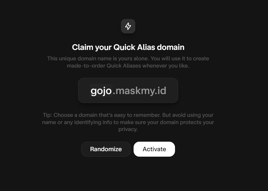 skiff quick email alias domain