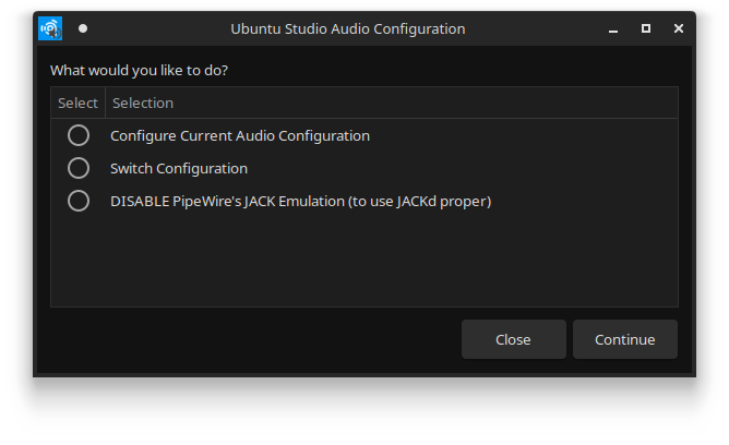 ubuntu studio audio configuration