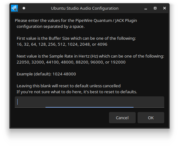 ubuntu studio audio configuration