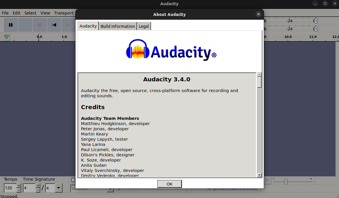 a screenshot of audacity 3.4