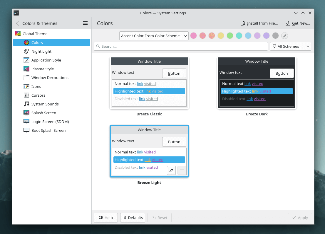 a screenshot of kde plasma 6 accent color tinted header area settings