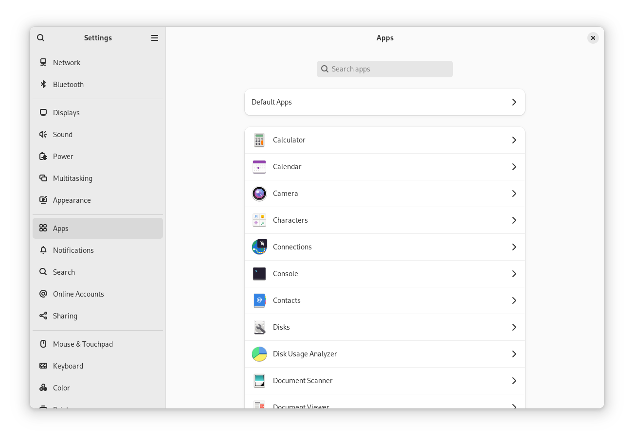 gnome 46 apps menu screenshot
