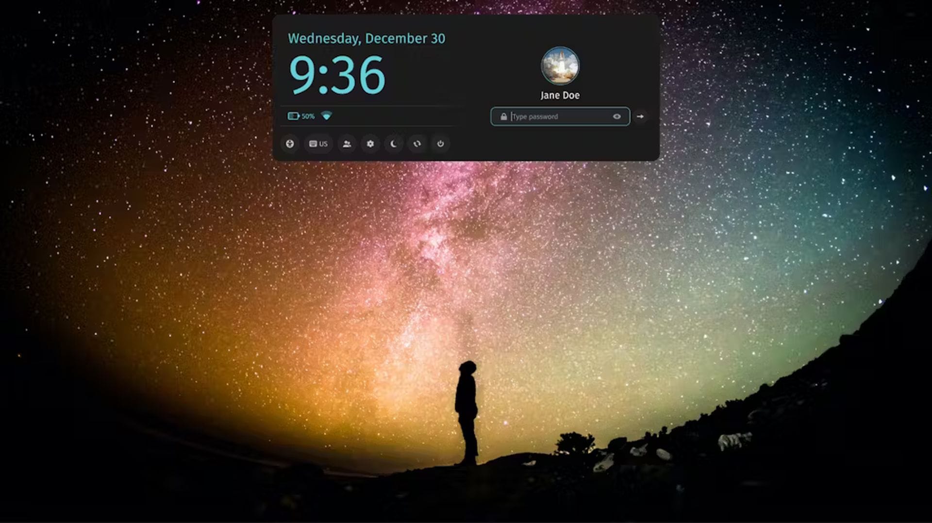 a screenshot of cosmic lock screen
