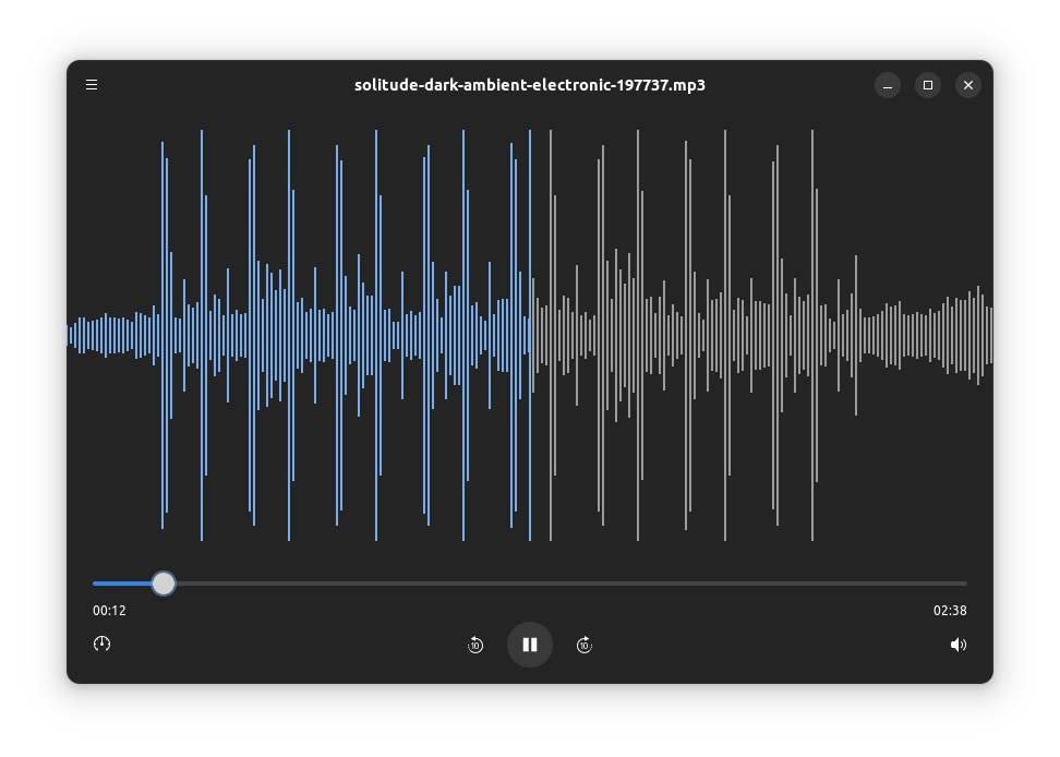 a screenshot of decibels playing an audio file