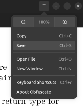 a screenshot of obfuscate three ribbon menu