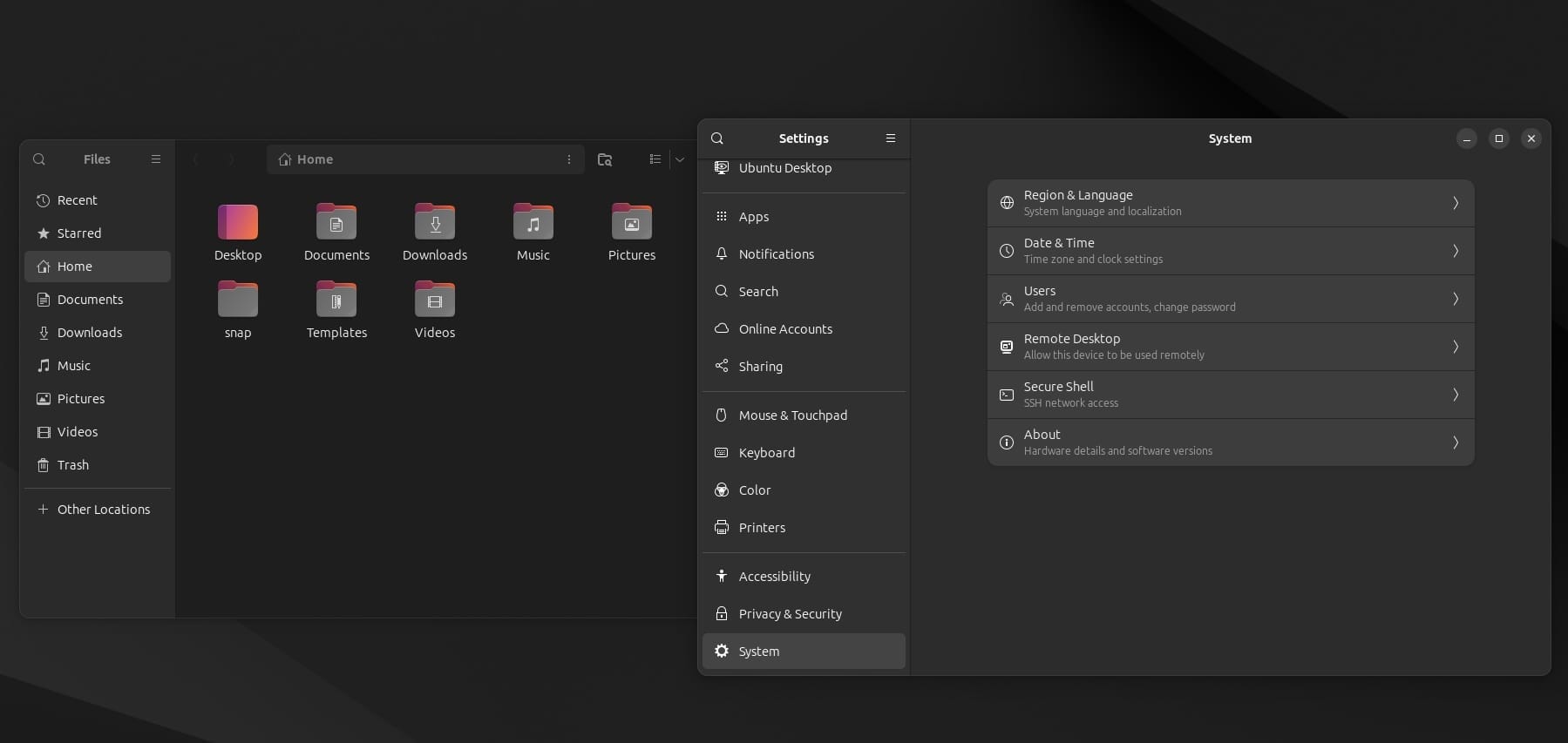 a screenshot of ubuntu 24.04 user interface