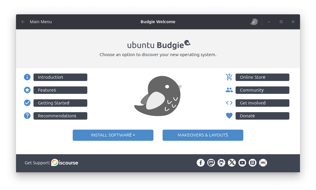 a screenshot of ubuntu budgie 24.04 lts welcome app