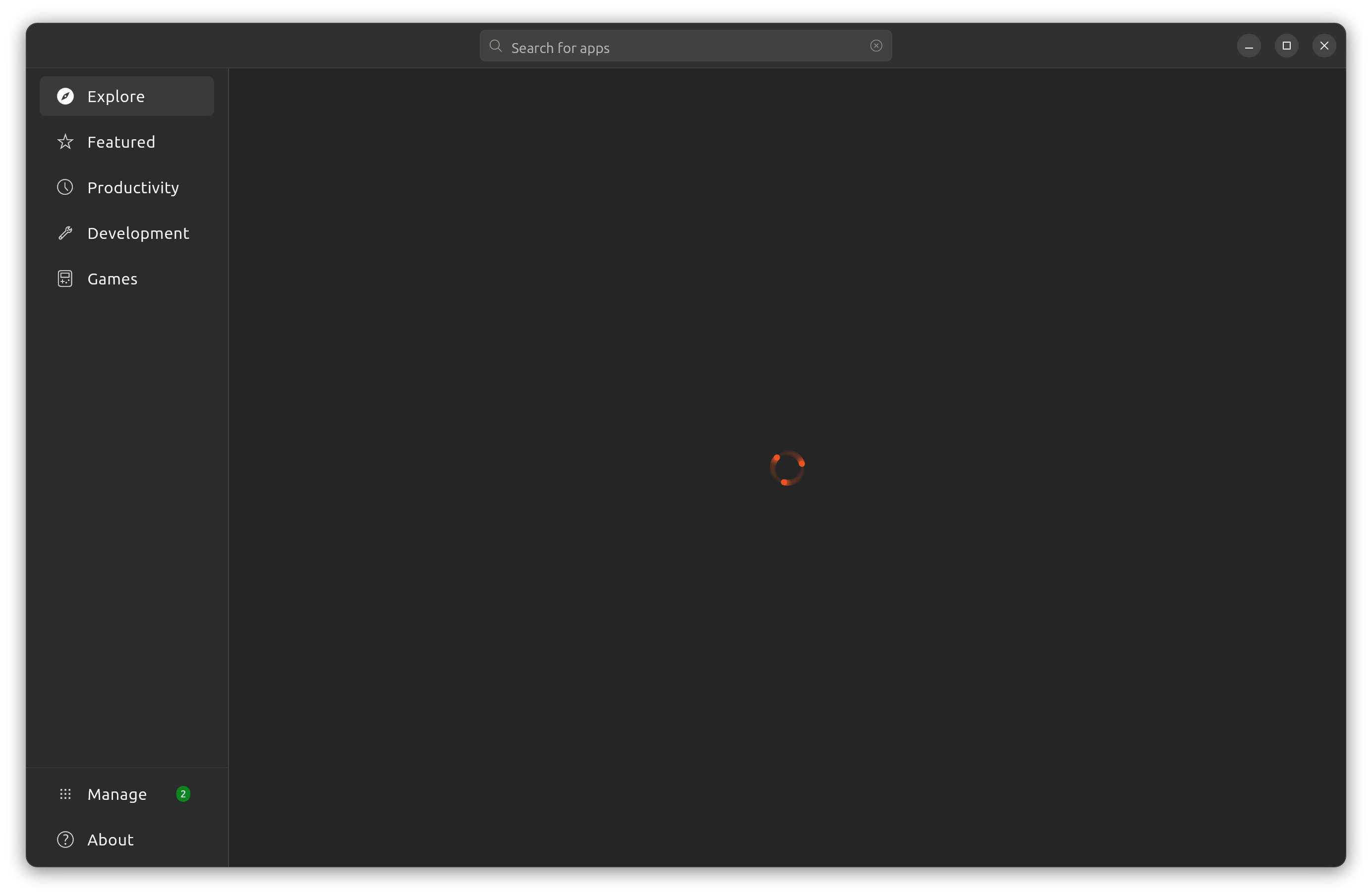 Ubuntu app store keeps on loading without even showing any error message