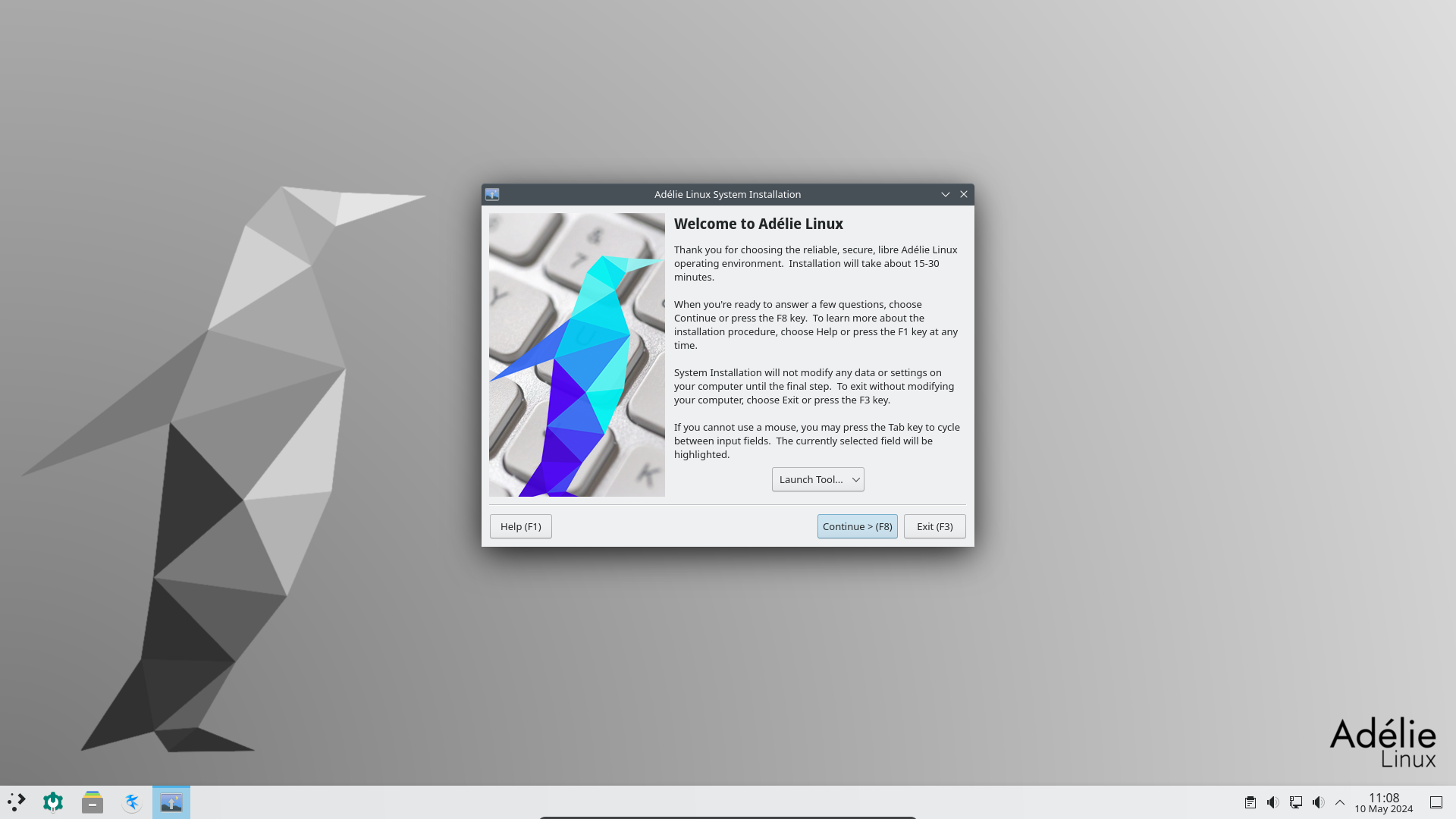 a screenshot of adélie linux installer