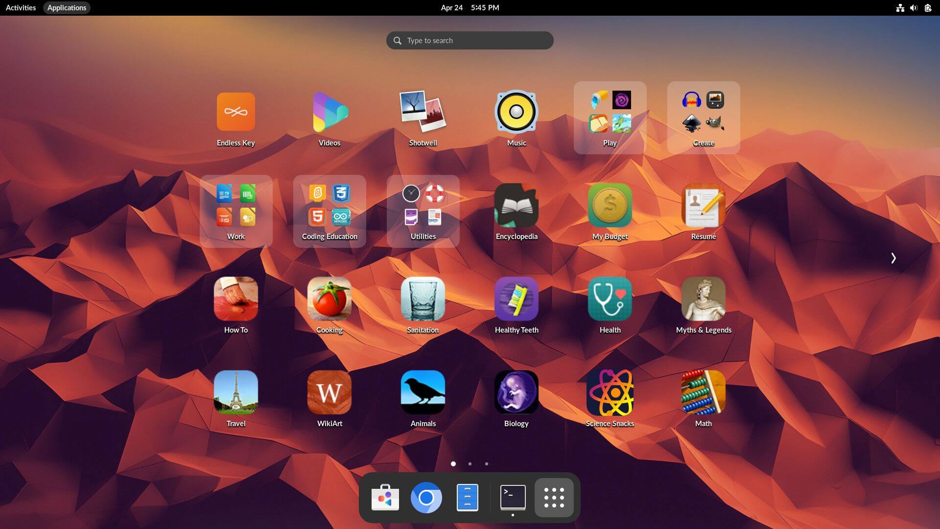 a screenshot of endless os 6 app launcher