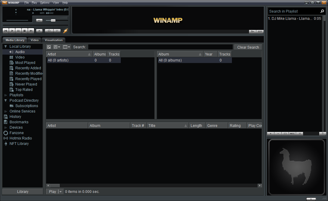 a screenshot of the windows version of the winamp application