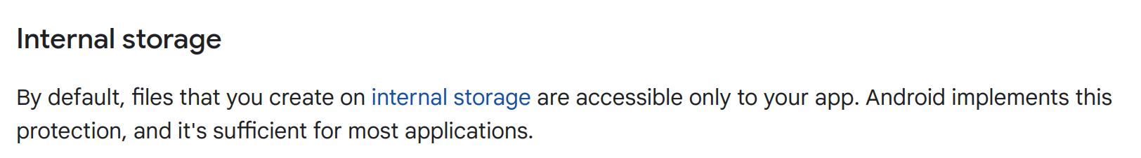 android internal storage security